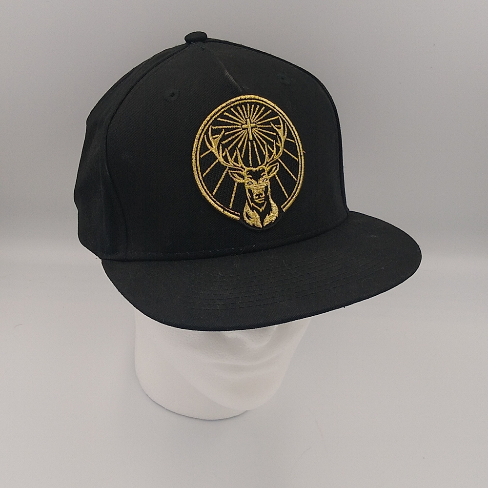 Jagermeister Hat Cap Black Embroidered SnapBack Adjustable flat bill osfa